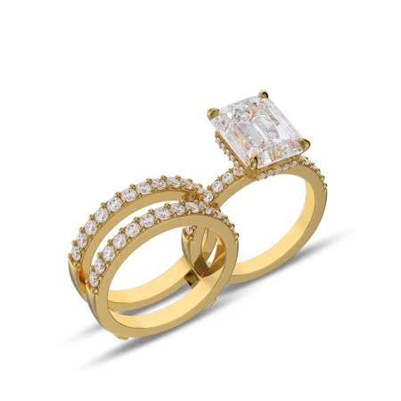 Emerald Cut Diamond White...