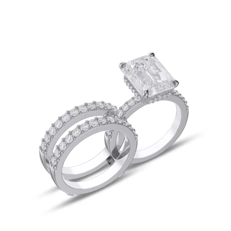 Emerald Cut Diamond White...