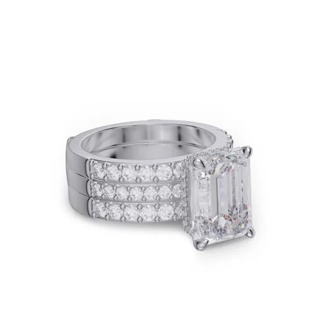 Emerald Cut Diamond White...