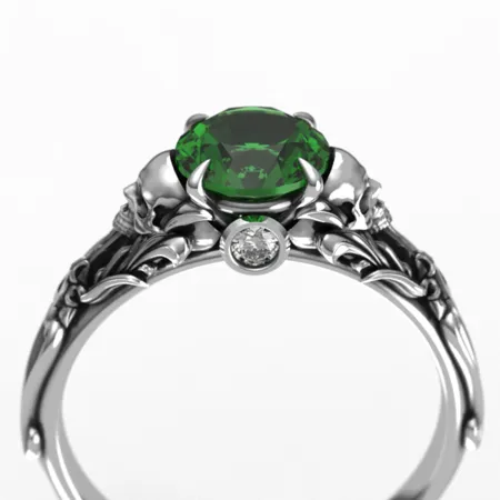 Round Cut Emerald Green 925...