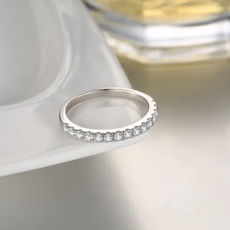 Diamond White Round Cut 925 Sterling Silver Band