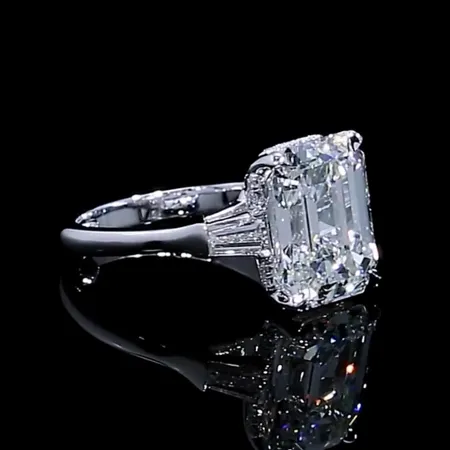 Emerald Cut Diamond White...