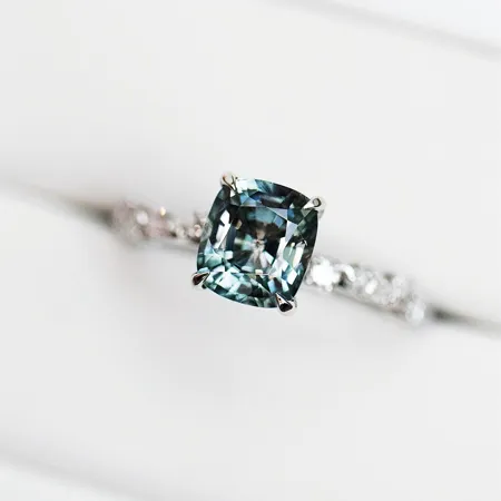 Radiant Cut Aquamarine Blue 925 Sterling Silver Engagement Ring