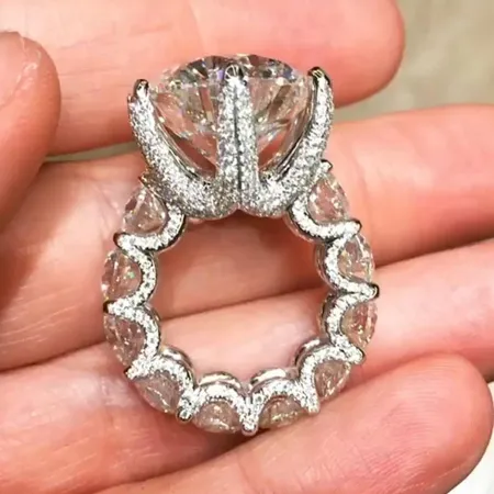 Round Cut Diamond White Engagement Ring in 925 Sterling Silver
