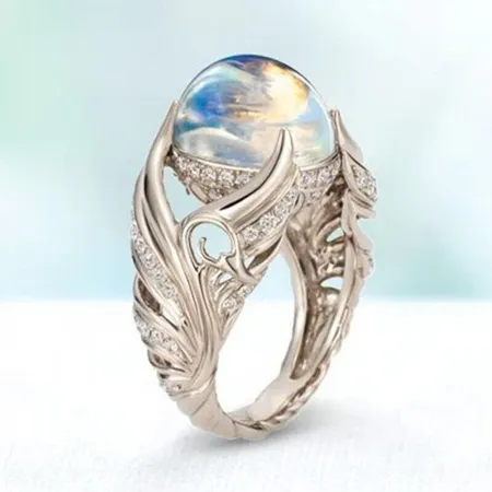 Angel Wings Moonstone Halo...