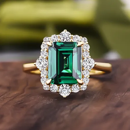 Emerald Cut Emerald Green...