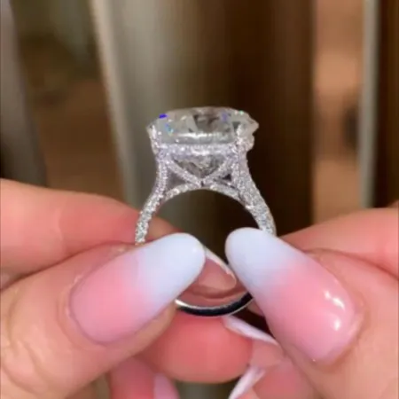 Diamond White Round Cut 925 Sterling Silver Engagement Ring