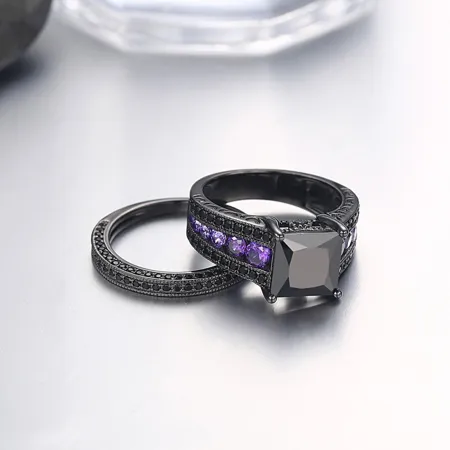 Princess Cut Fancy Black...