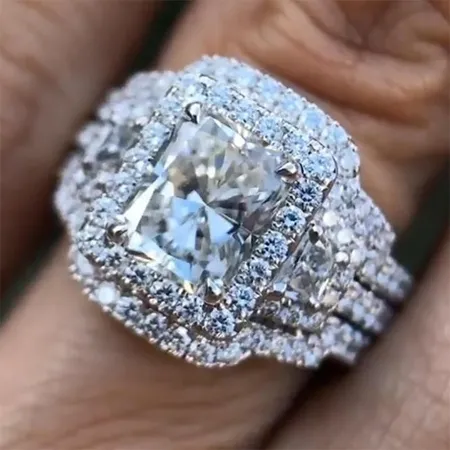 Radiant Cut White Sapphire...
