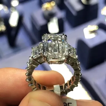 Emerald Cut Diamond White...