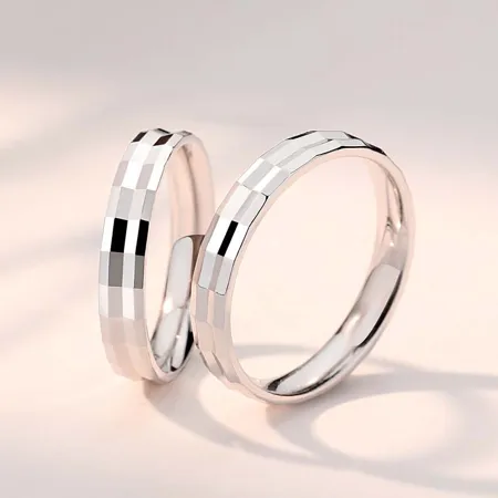 Shining Sterling Silver Couple Rings