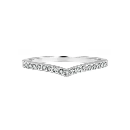 Round Cut Moissanite Diamond White 925 Sterling Silver Wedding Band