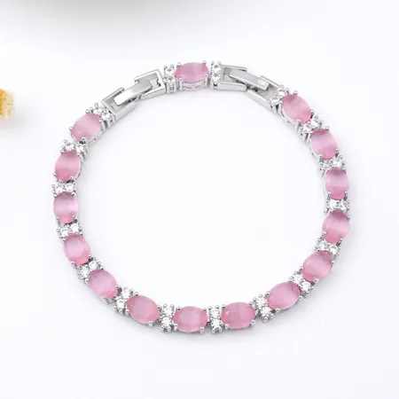 Fancy Pink Crystal 7" Bracelet