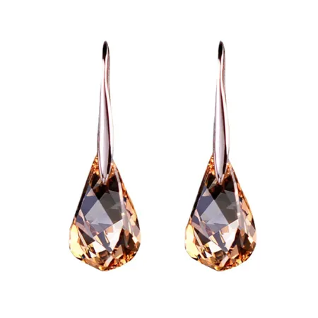 Orange Crystal Drop Earrings