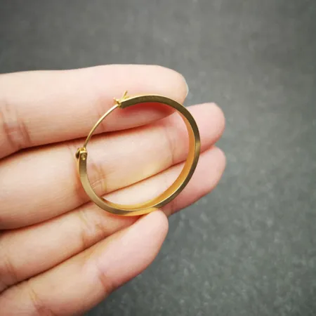 Yellow Gold Hoops Earrings