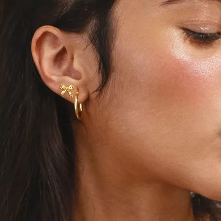 18K Gold Plated Ribbon Stud...