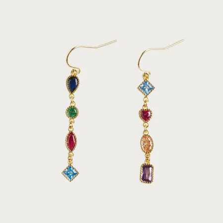 18K Gold Plated 925 Sterling Silver Flower Drop Earrings