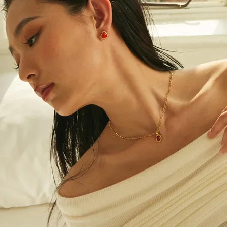 18K Gold Plated Carnelian...