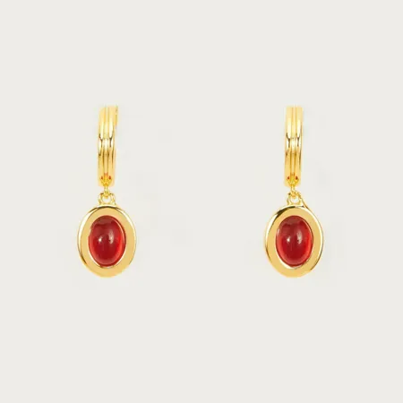 18K Gold Plated Carnelian Drop Earrings