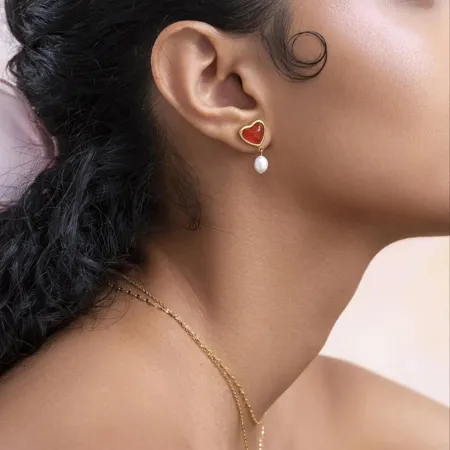 18K Gold Plated Carnelian...