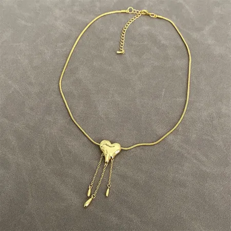 18K Gold Plated Golden Heart Necklace