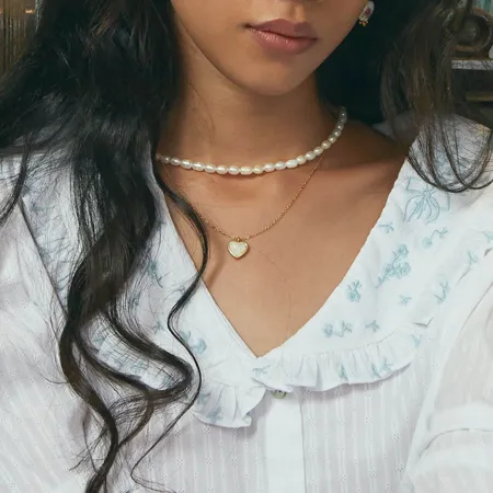 18K Gold Plated White Agate...