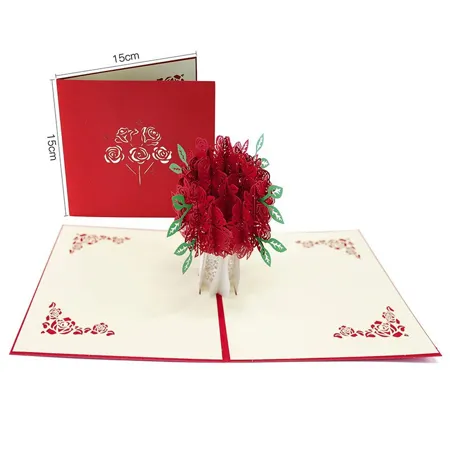 Rose Three-dimensional Festival Greeting Card