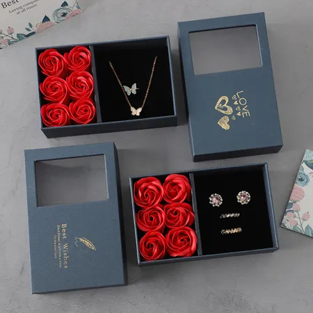 Heart Rose Jewelry Box Jewelry Display Storage Case