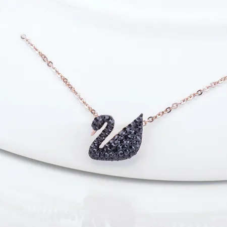 Rose Gold Fancy Black Swan...
