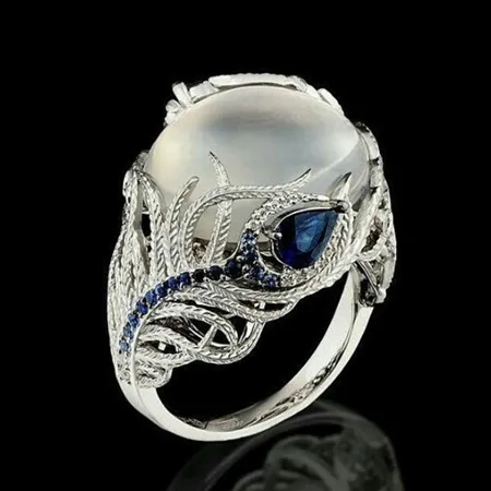 Fancy Floral Moonstone Ring for Women