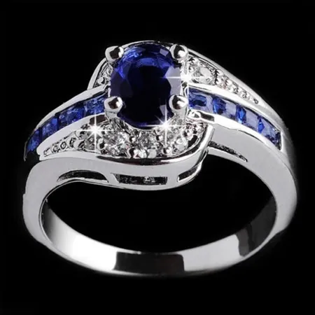 Sapphire Blue Oval Cut...