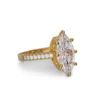 Marquise Cut Diamond White Sterling Silver Yellow Gold Engagement Ring