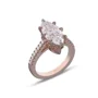 Marquise Cut Diamond White Sterling Silver Rose Gold Engagement Ring