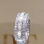 Princess Cut Diamond White Band in 925 Sterling Silver