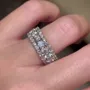 Round Cut Diamond White 925 Sterling Silver Stackable Band