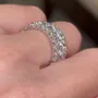 Round Cut Diamond White 925 Sterling Silver Stackable Band