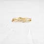 Round Cut Diamond White 925 Sterling Silver Yellow Gold Minimalist Stackable Band