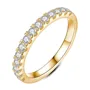 Round Cut Diamond White Sterling Silver Stackable Ring Eternity Wedding Band