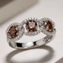 Round Cut Sterling Silver Chain Link Wedding Band Optional Stone/Metal Colors