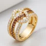 Round Cut Chocolate Sterling Silver Intertwined Knot Wedding Band