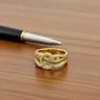 Round Cut Chocolate Sterling Silver Intertwined Knot Wedding Band
