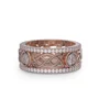 Round Cut Diamond White Sterling Silver Rose Gold Celtic Knot Wedding Ring