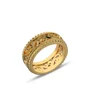 Sterling Silver Yellow Gold Wedding Ring with Hollowed-out Patterns