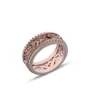 Sterling Silver Rose Gold Wedding Ring with Hollowed-out Patterns