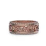 Sterling Silver Rose Gold Wedding Ring with Hollowed-out Patterns