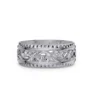 Sterling Silver Wedding Ring with Hollowed-out Patterns