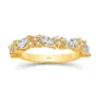 Marquise Cut Diamond White Sterling Silver Yellow Gold Ring