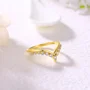 Round Cut Diamond White Sterling Silver Yellow Gold Wedding Ring