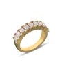 Pear Cut Diamond White Sterling Silver Yellow Gold Wedding Ring