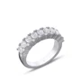 Pear Cut Diamond White Sterling Silver Wedding Ring